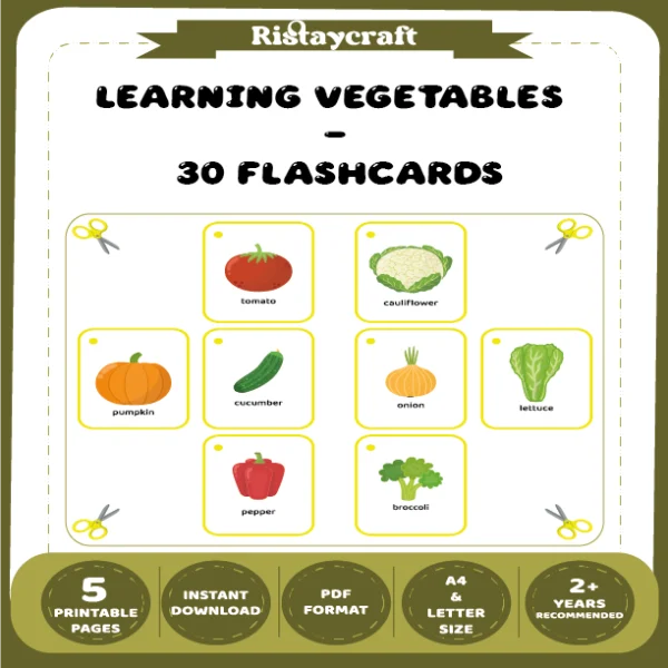 Learning Vegetables 30 Flashcards