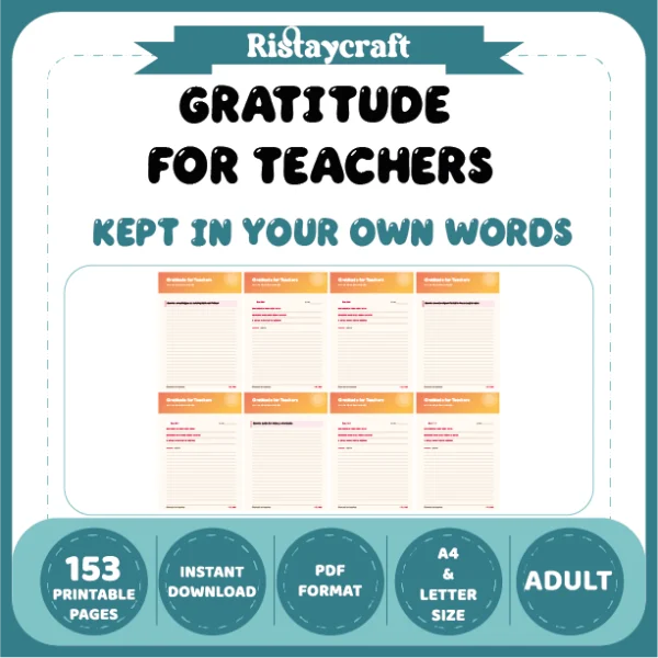 Gratituoe for Teachers Kept in Your Own Woros