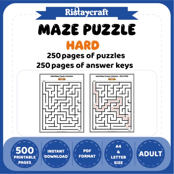 Maze Puzzle Hard 250 Pages of Puzzles – Vol. 3