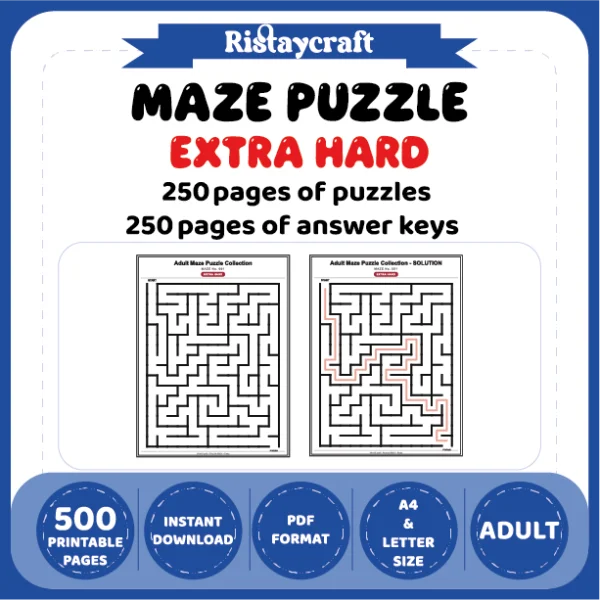 Maze Puzzle Extra Hard 250 Pages of Puzzles – Vol. 3