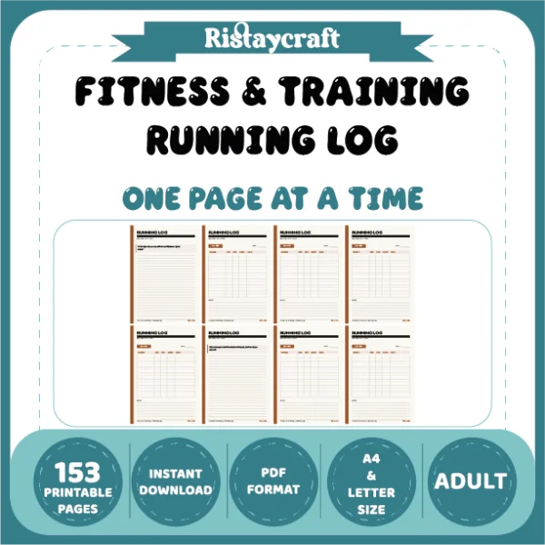 Fitness & Training Running Log 153 Pages