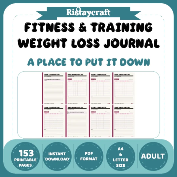 Fitness & Training Weight Loss Journal 153 Pages
