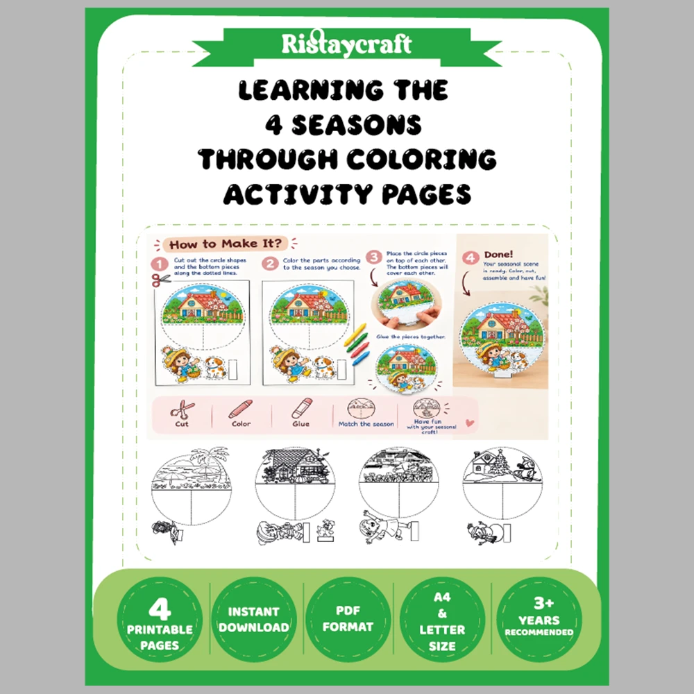 4 Seasons Through Coloring Activity Pages How to Make It