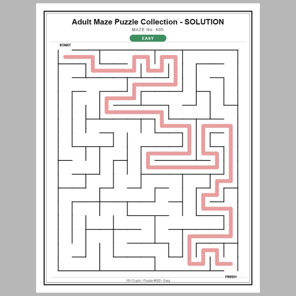 Maze Puzzle Easy 50 Pages of Puzzles – Vol. 13