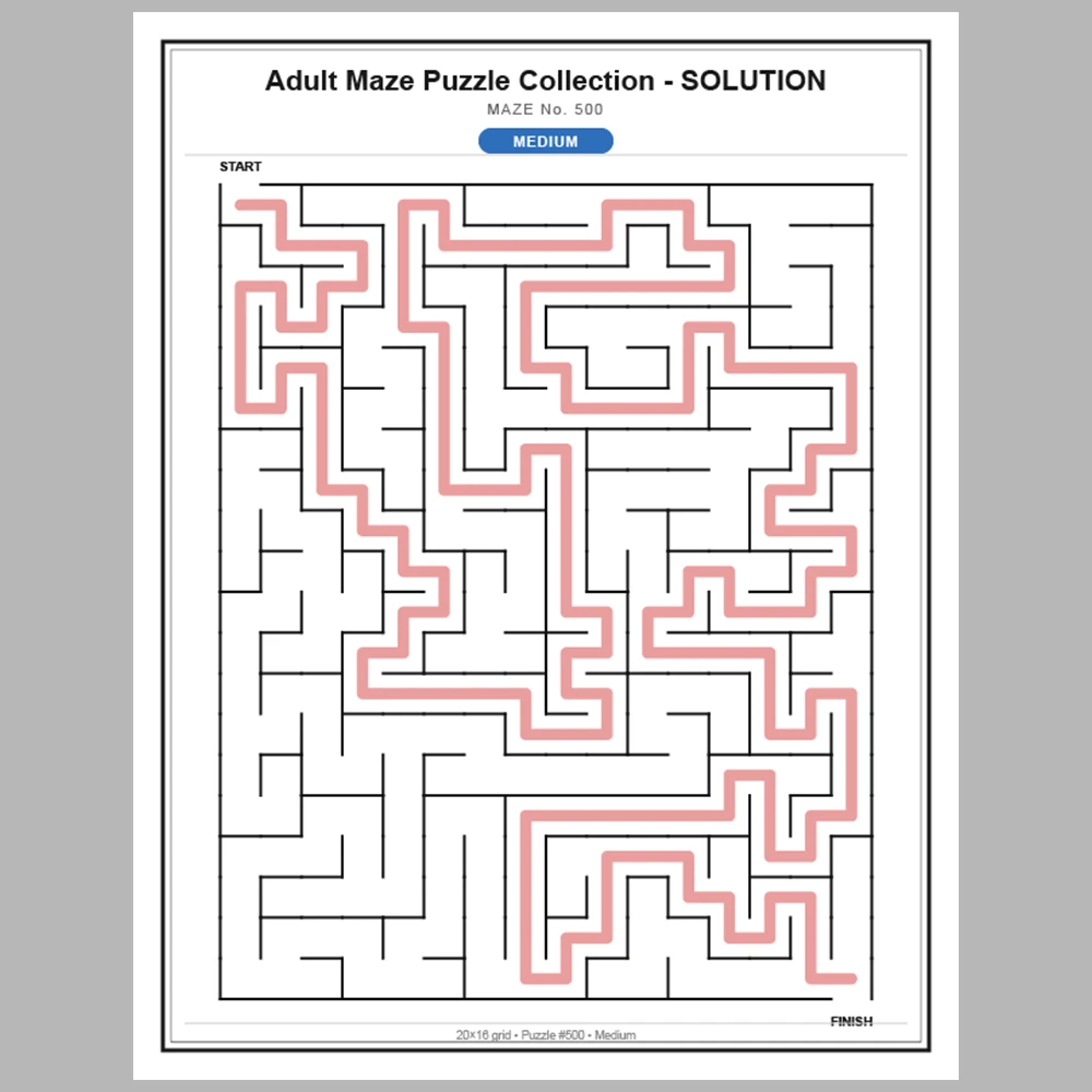 Maze Puzzle Medium 50 Pages of Puzzles – Vol. 11