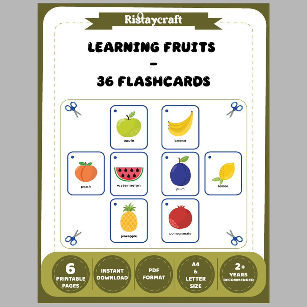 Learning Fruits 36 Flashcards