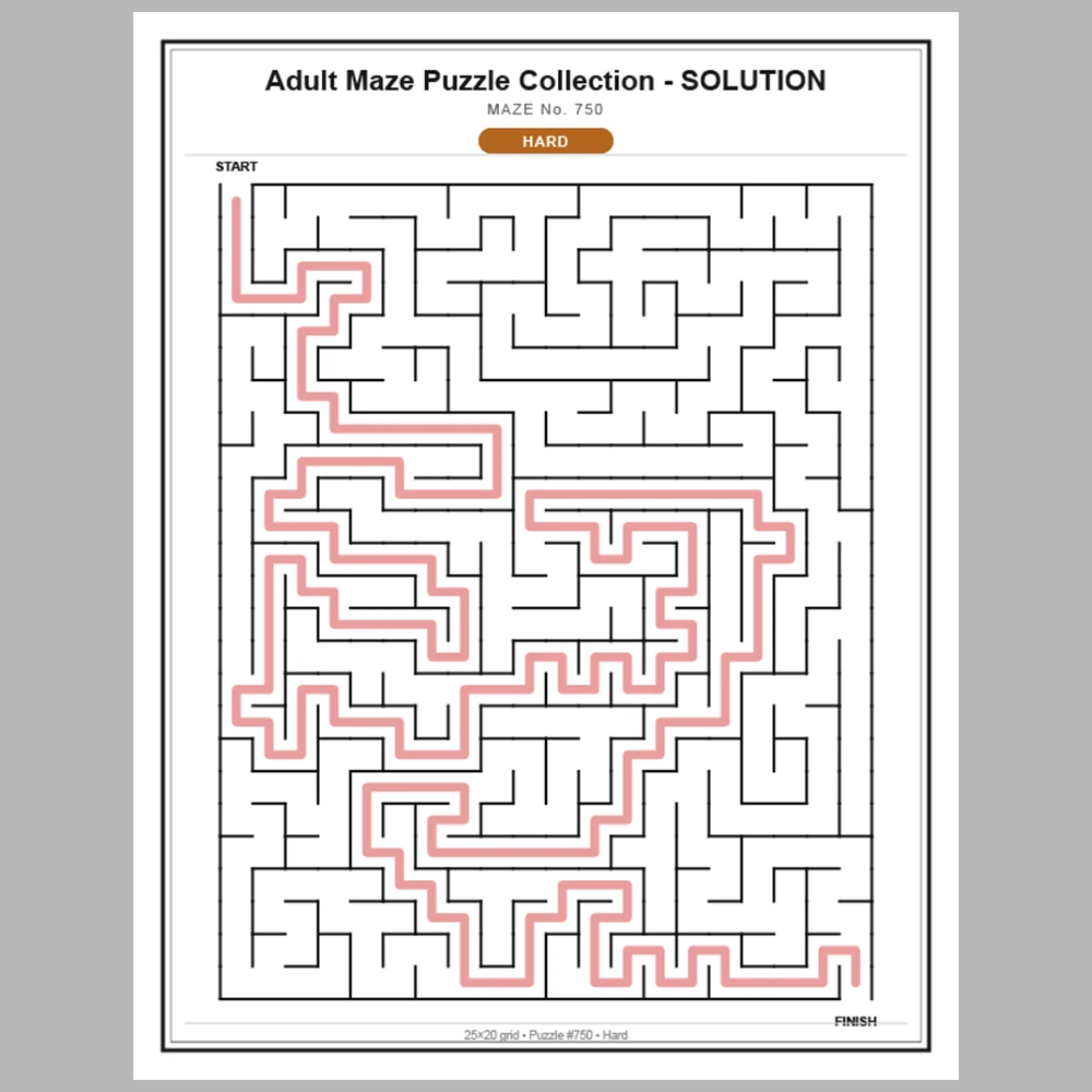 Maze Puzzle Hard 50 Pages of Puzzles – Vol. 16