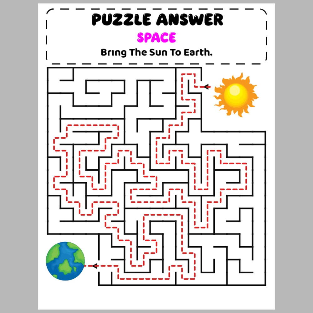 Space Kids Maze Puzzle 10 Pages of Puzzles