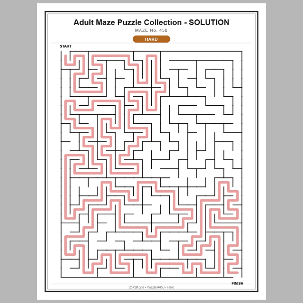 Maze Puzzle Hard 50 Pages of Puzzles – Vol. 10