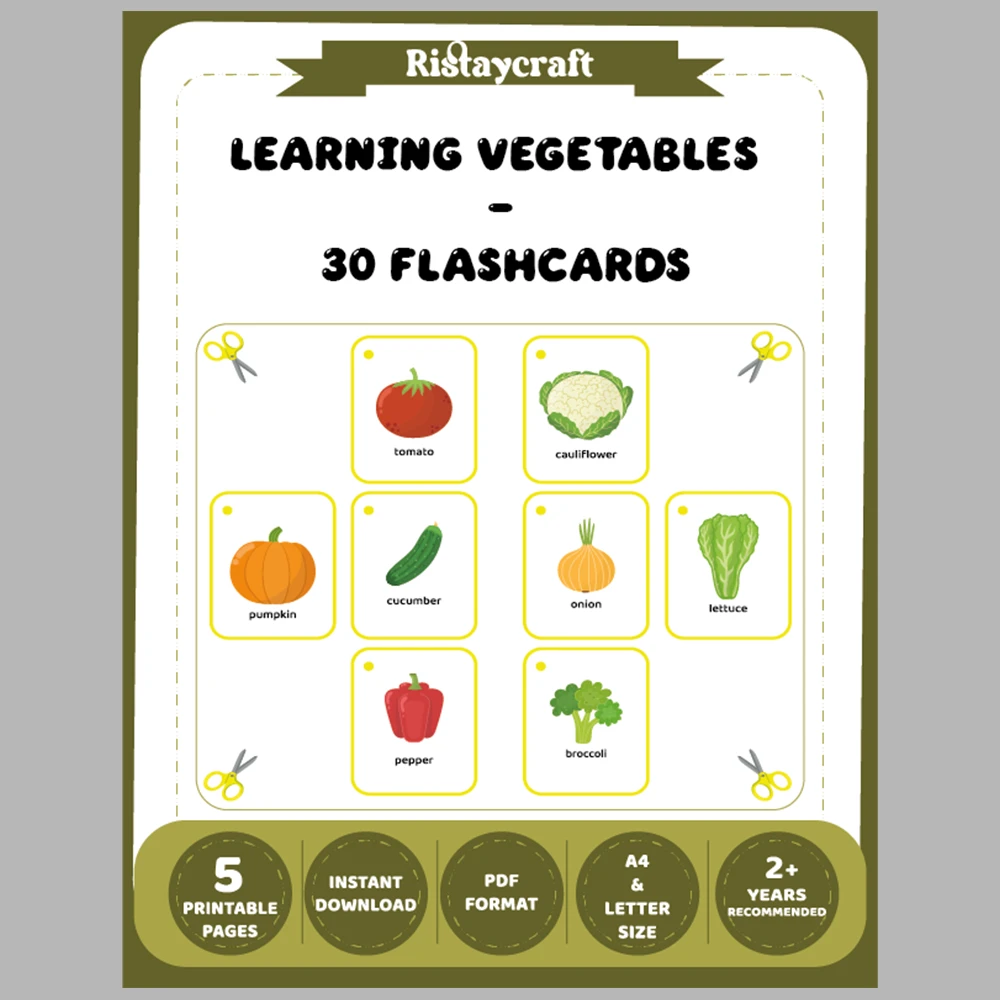 Learning Vegetables 30 Flashcards