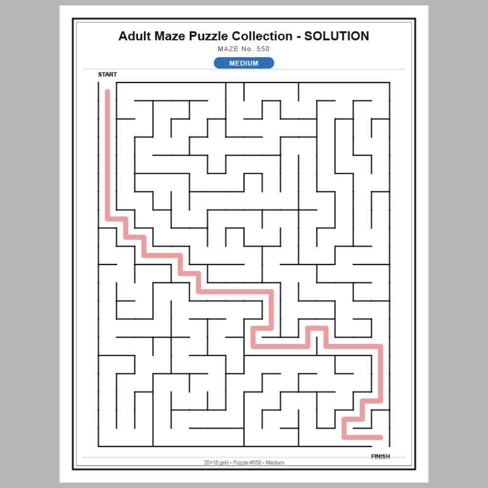 Maze Puzzle Medium 50 Pages of Puzzles – Vol. 12