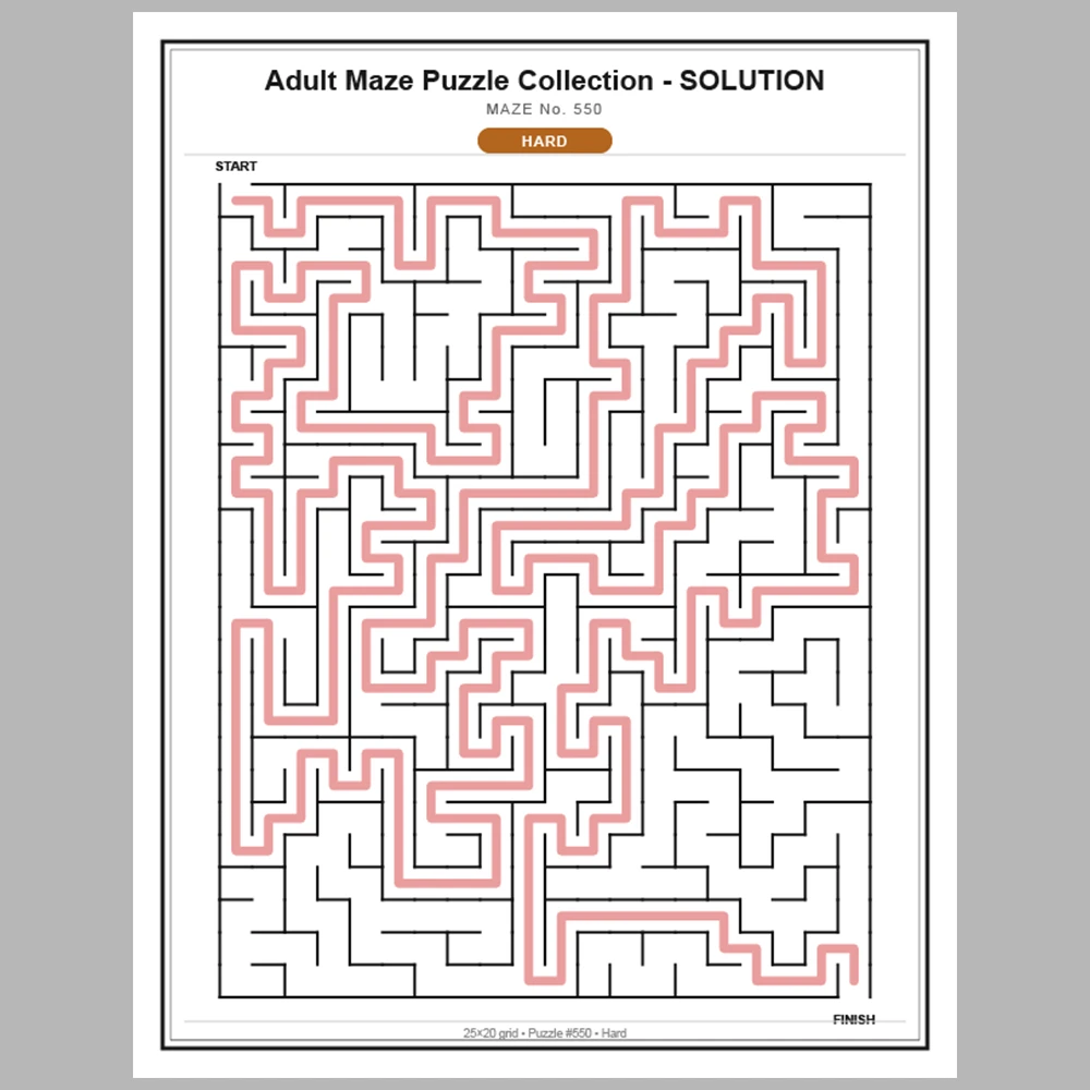 Maze Puzzle Hard 50 Pages of Puzzles – Vol. 12