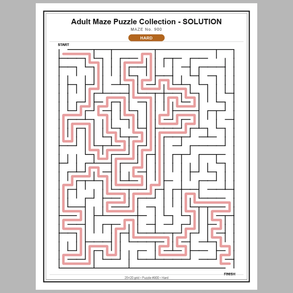 Maze Puzzle Hard 50 Pages of Puzzles – Vol. 19