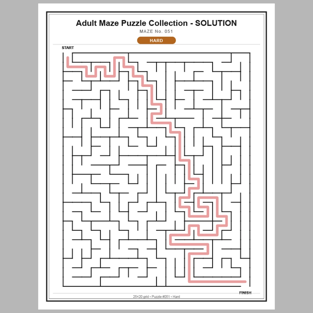 Maze Puzzle Hard 50 Pages of Puzzles – Vol. 2