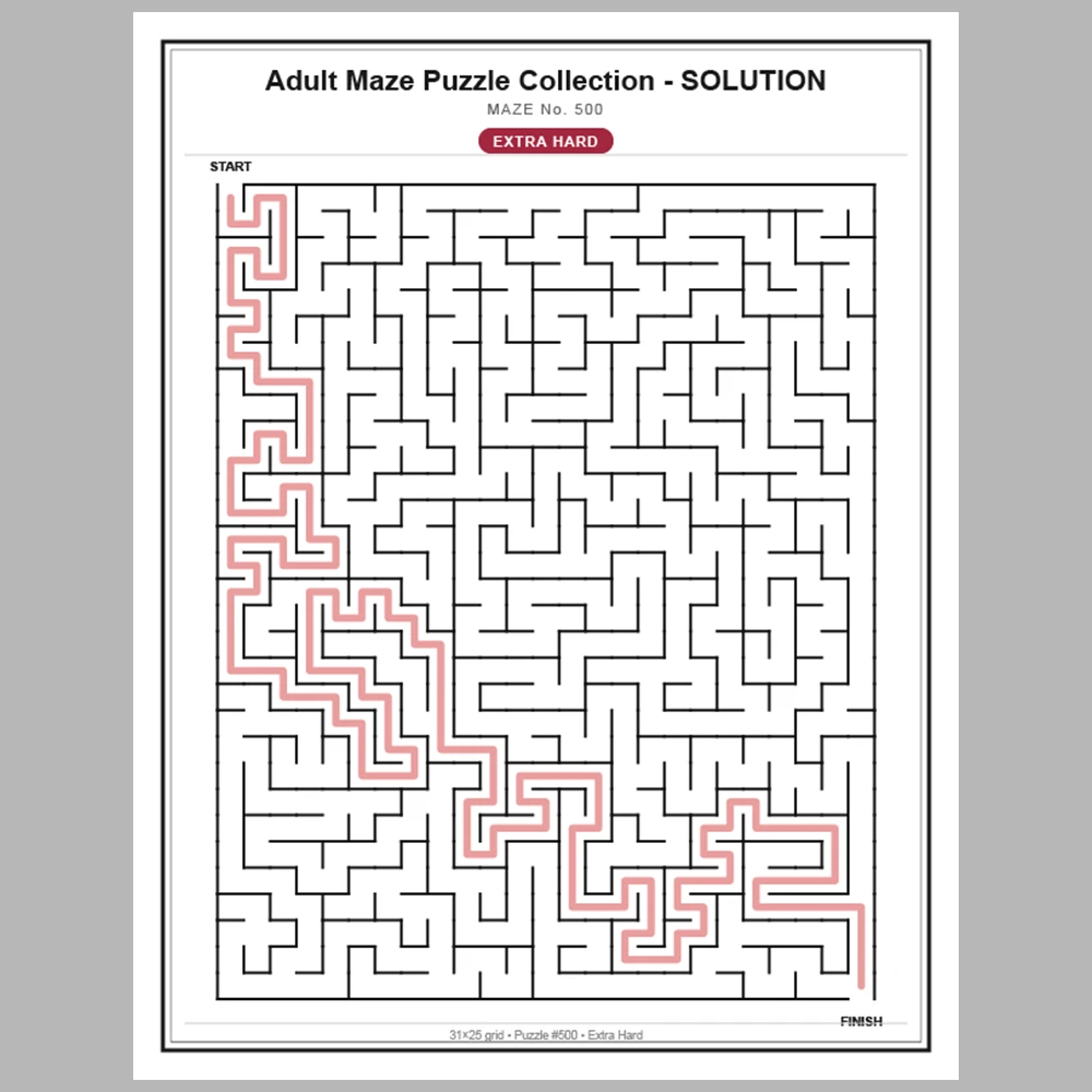 Maze Puzzle Extra Hard 50 Pages of Puzzles – Vol. 11