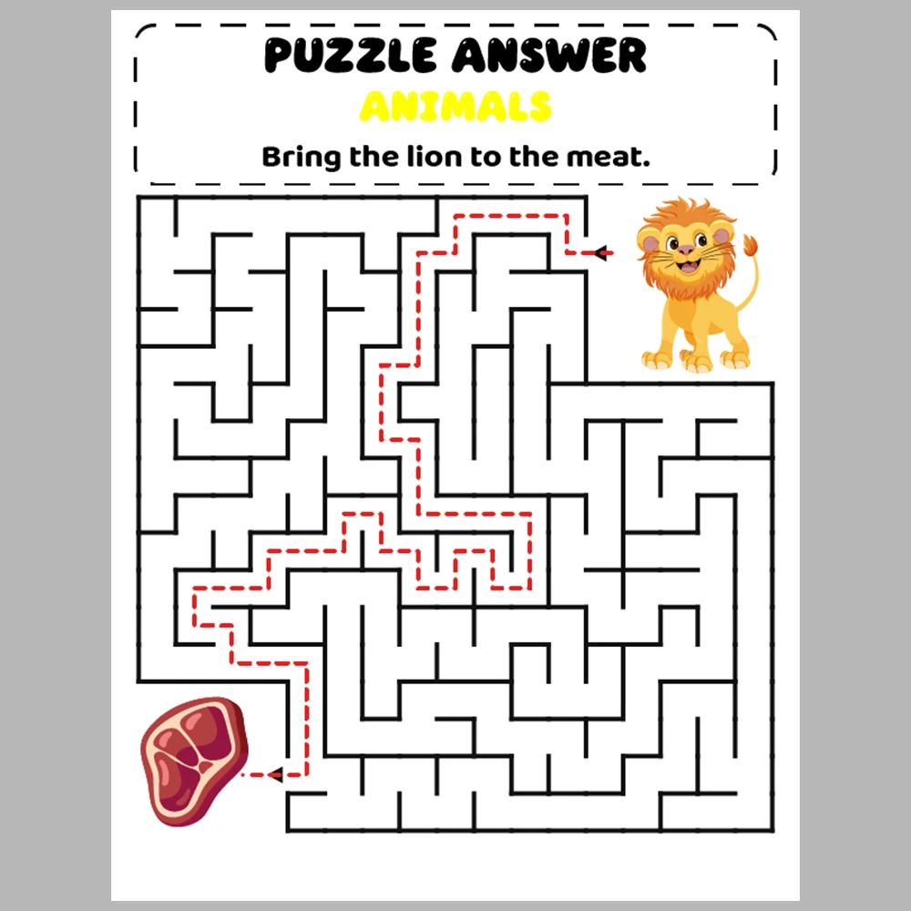 Animal Kids Maze Puzzle 10 Pages of Puzzles – Vol. 2