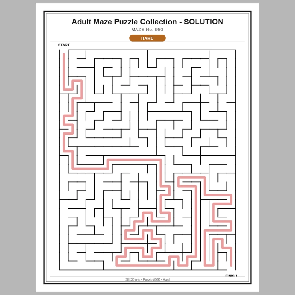 Maze Puzzle Hard 50 Pages of Puzzles – Vol. 20