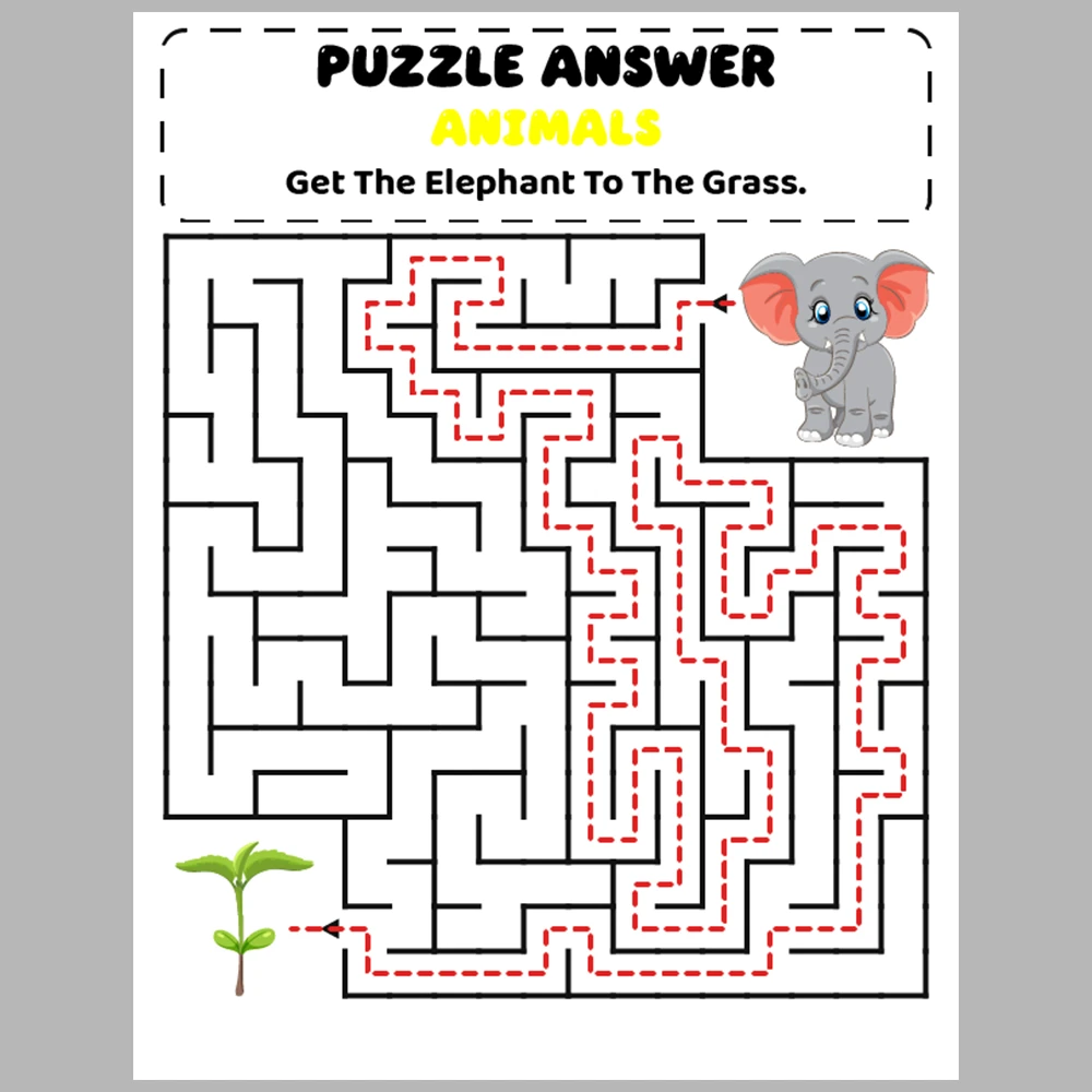 Animal Kids Maze Puzzle 10 Pages of Puzzles – Vol. 3