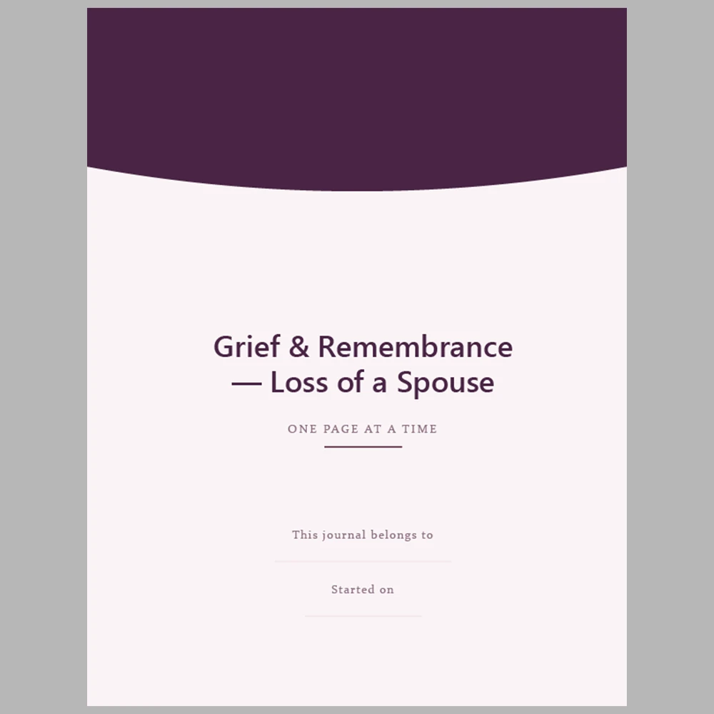 Grief & Remembrance Loss of a Spouse