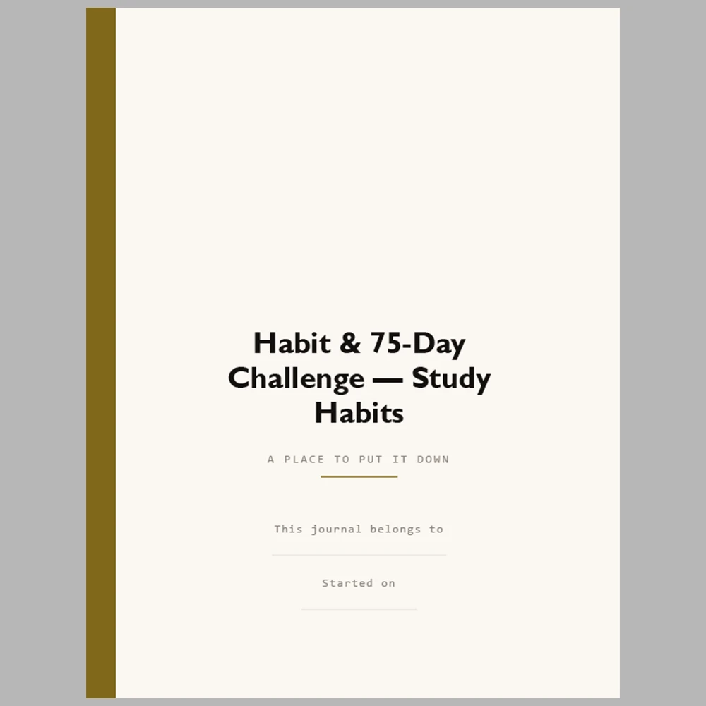 Habit & 75 Day Challenge Study Habits