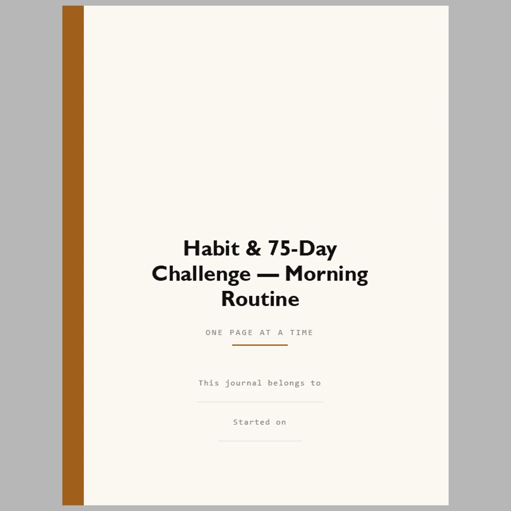Habit & 75 Day Challenge Morning Routine
