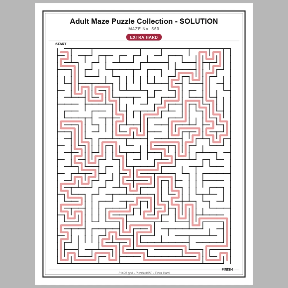 Maze Puzzle Extra Hard 50 Pages of Puzzles – Vol. 12