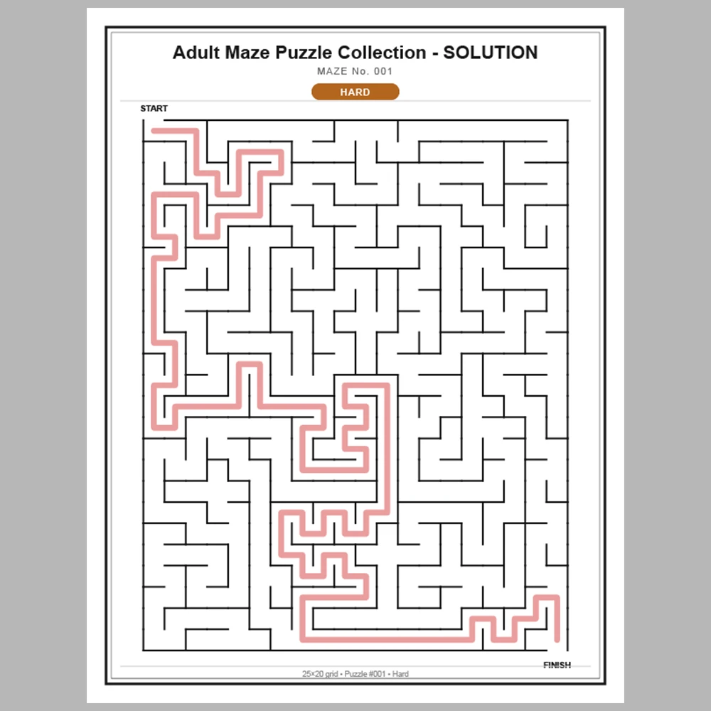 Maze Puzzle Hard 250 Pages of Puzzles – Vol. 1