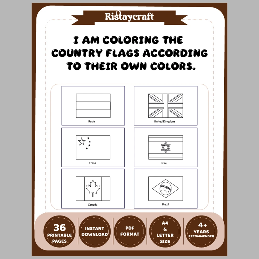 I Am Coloring the Country Flags According to Their Own Cotors