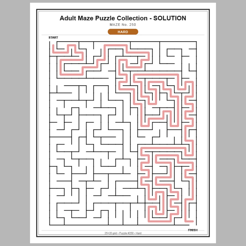 Maze Puzzle Hard 50 Pages of Puzzles – Vol. 6