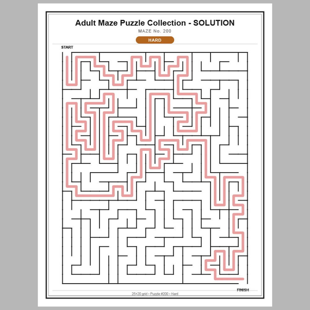Maze Puzzle Hard 50 Pages of Puzzles – Vol. 5