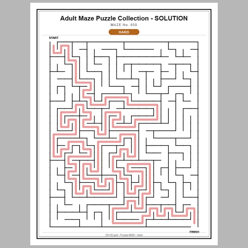 Maze Puzzle Hard 50 Pages of Puzzles – Vol. 18