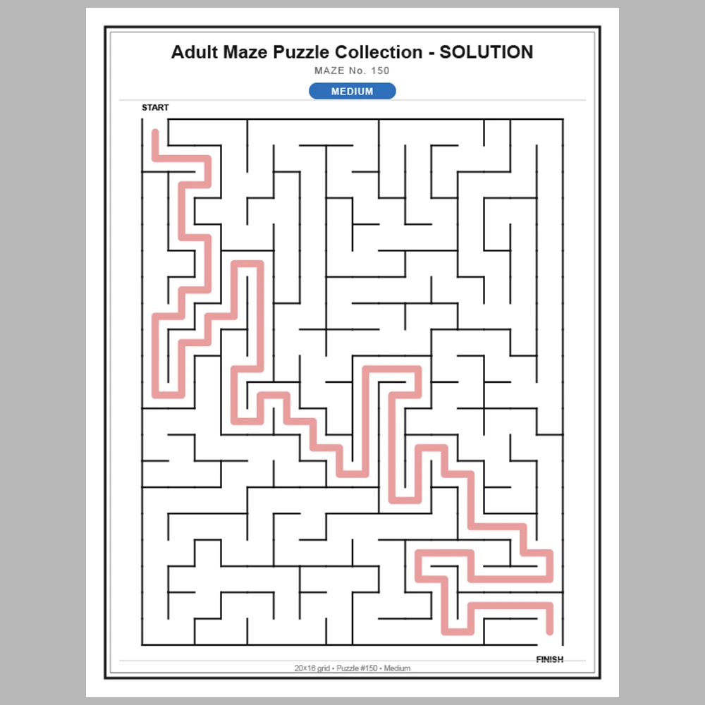 Maze Puzzle Medium 50 Pages of Puzzles – Vol. 4