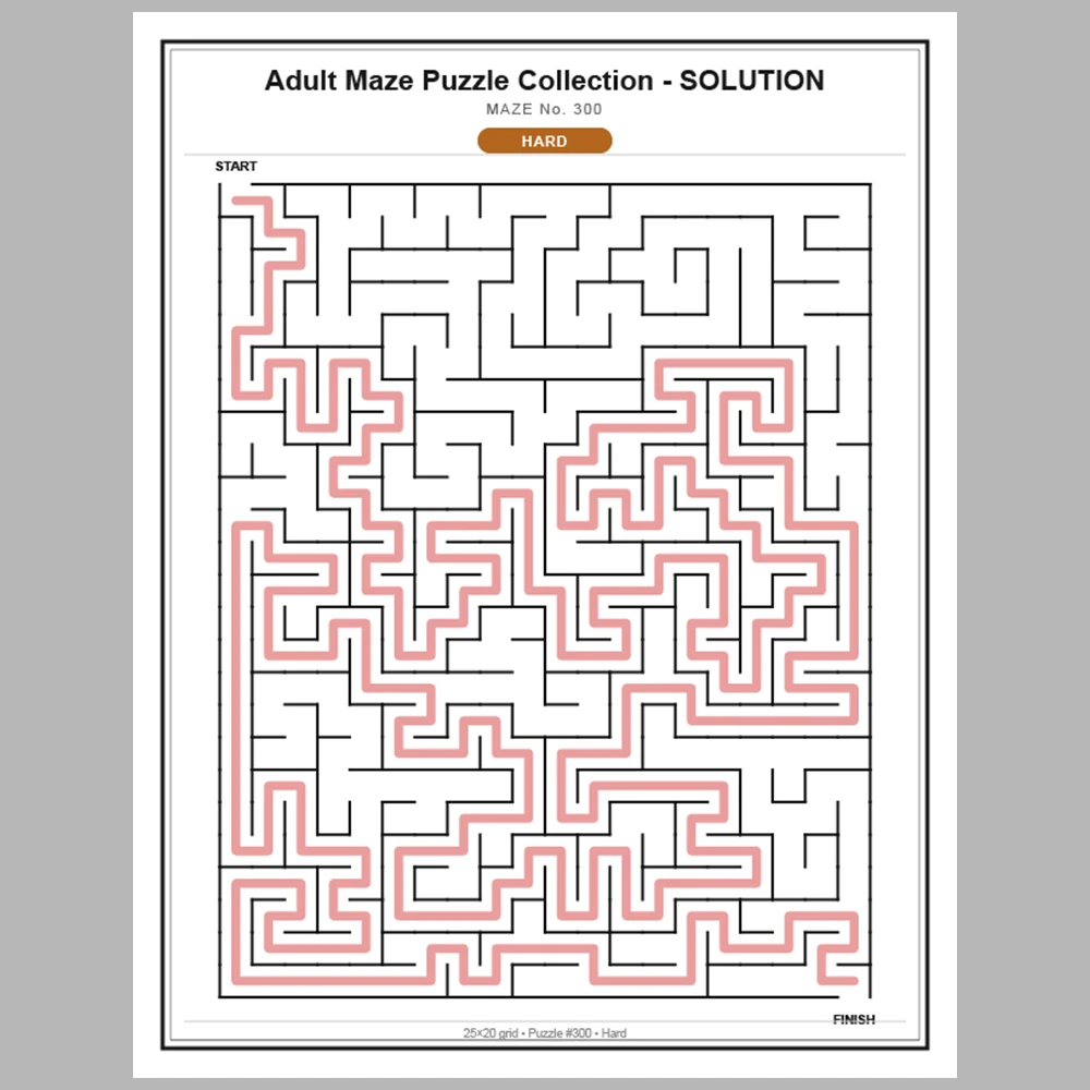 Maze Puzzle Hard 50 Pages of Puzzles – Vol. 7