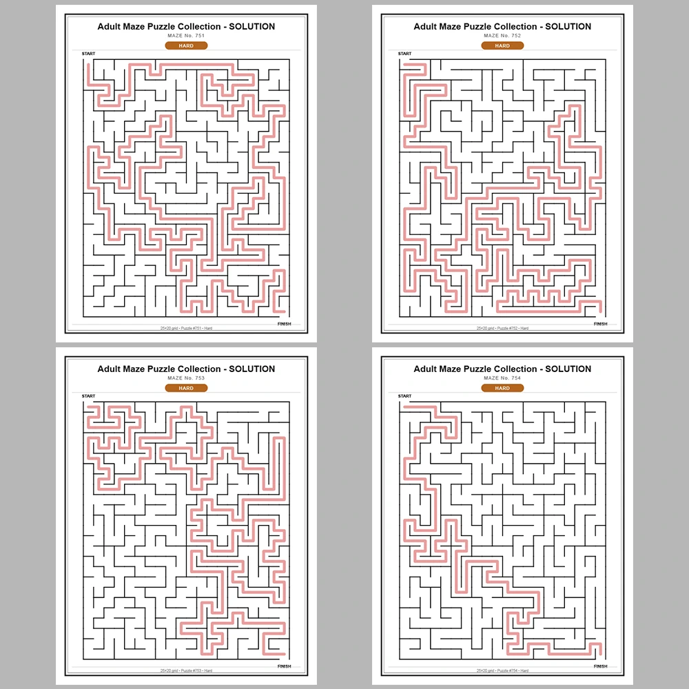 Maze Puzzle Hard 50 Pages of Puzzles – Vol. 16