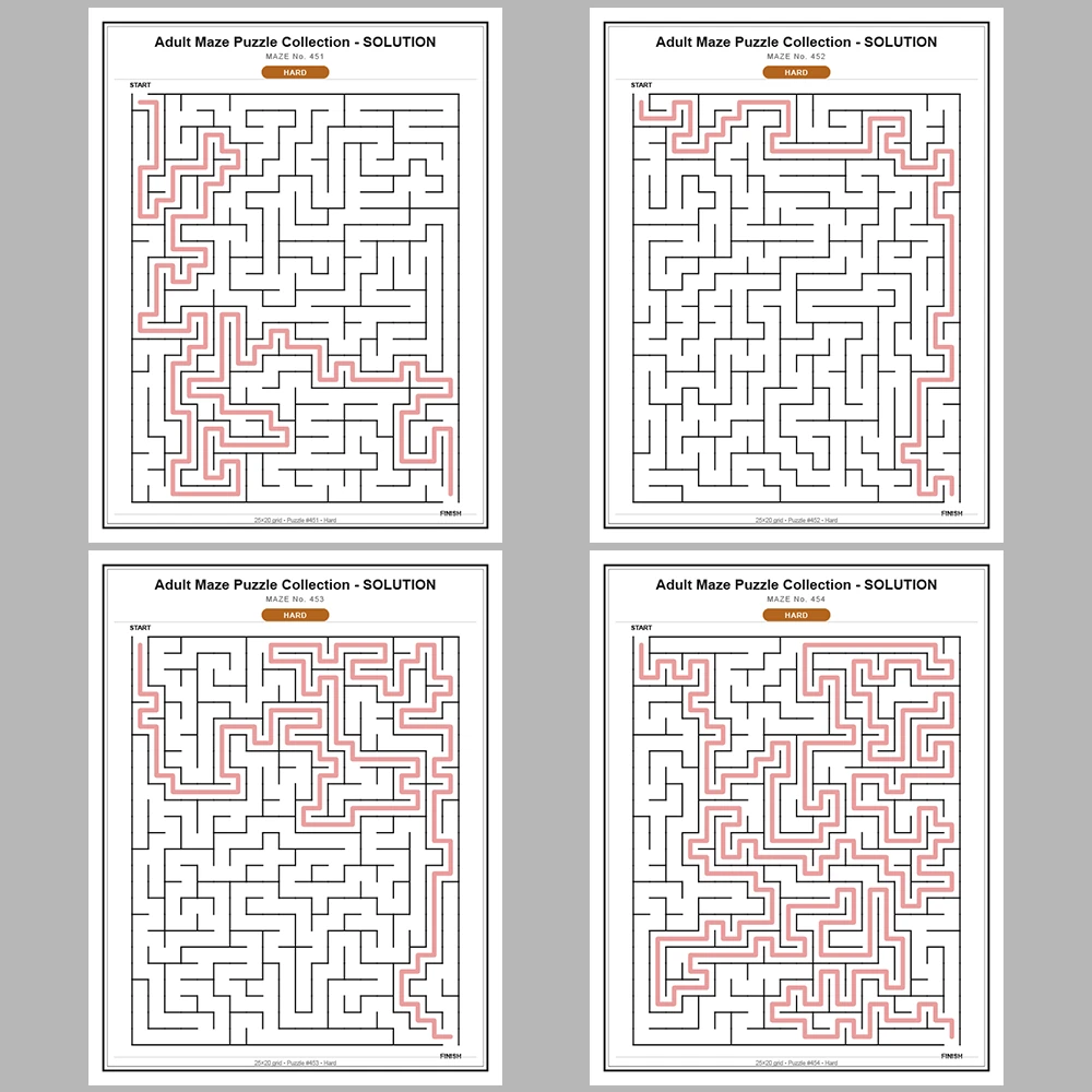 Maze Puzzle Hard 50 Pages of Puzzles – Vol. 10