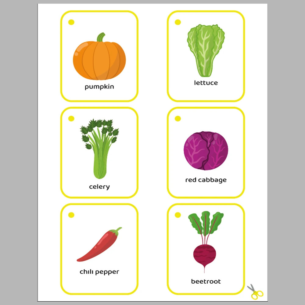 Learning Vegetables 30 Flashcards