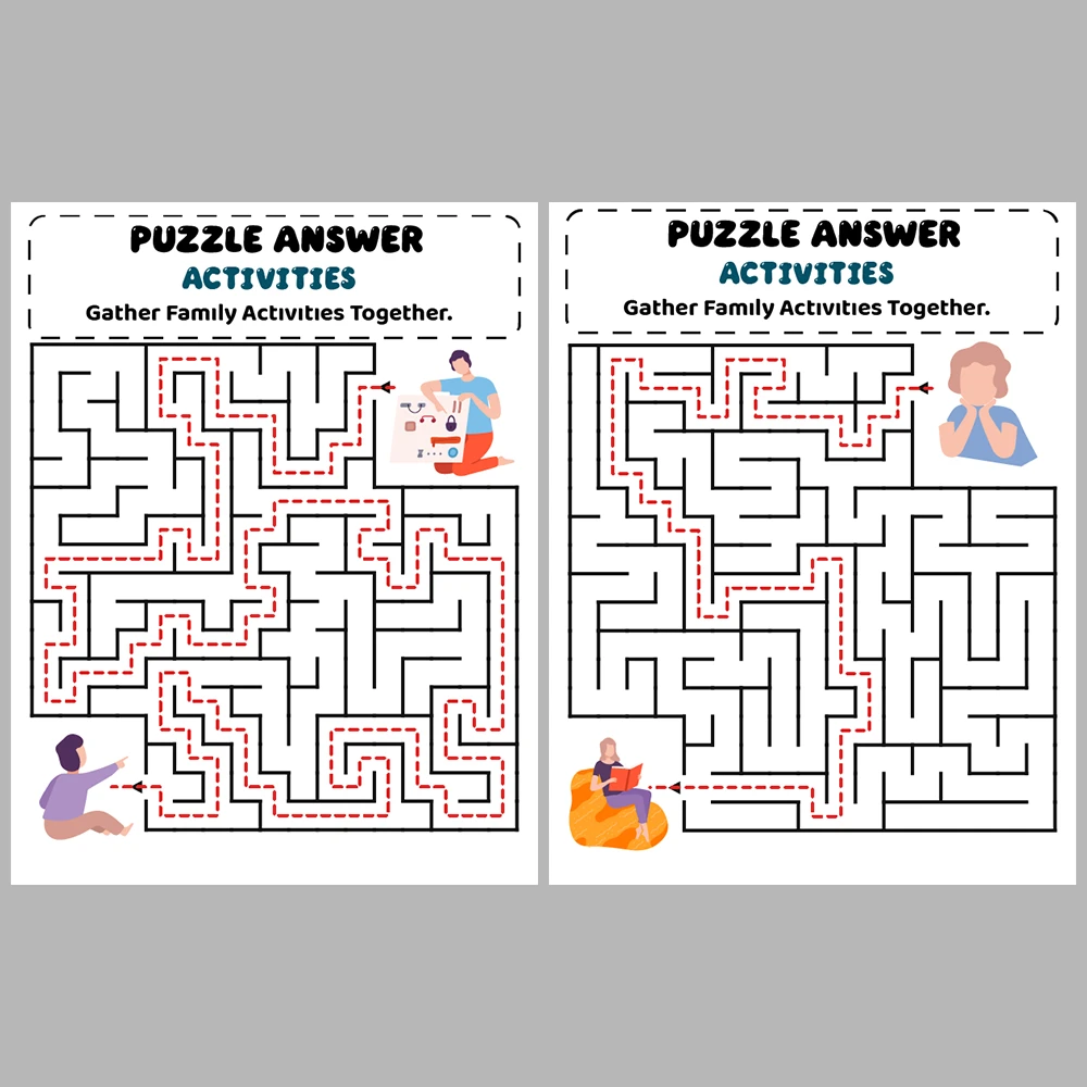Activities Kids Maze Puzzle 10 Pages of Puzzles