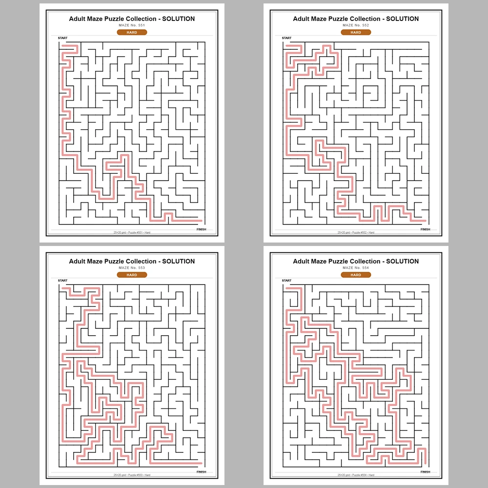 Maze Puzzle Hard 50 Pages of Puzzles – Vol. 12