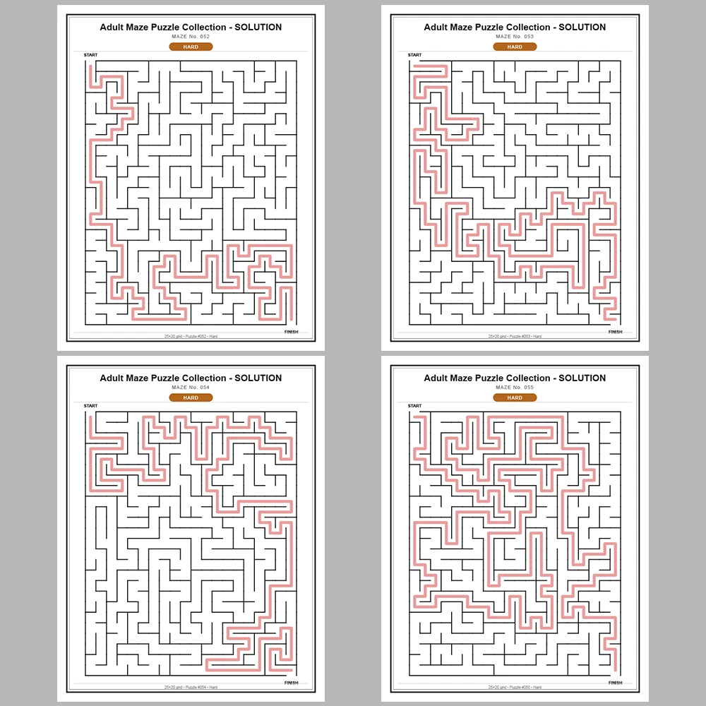 Maze Puzzle Hard 50 Pages of Puzzles – Vol. 2