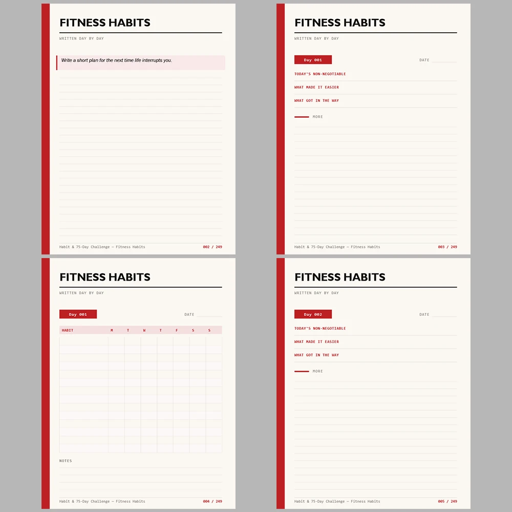 Habit & 75 Day Challenge Fitness Habits