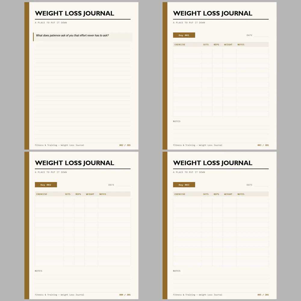 Fitness & Training Weight Loss Journal 201 Pages