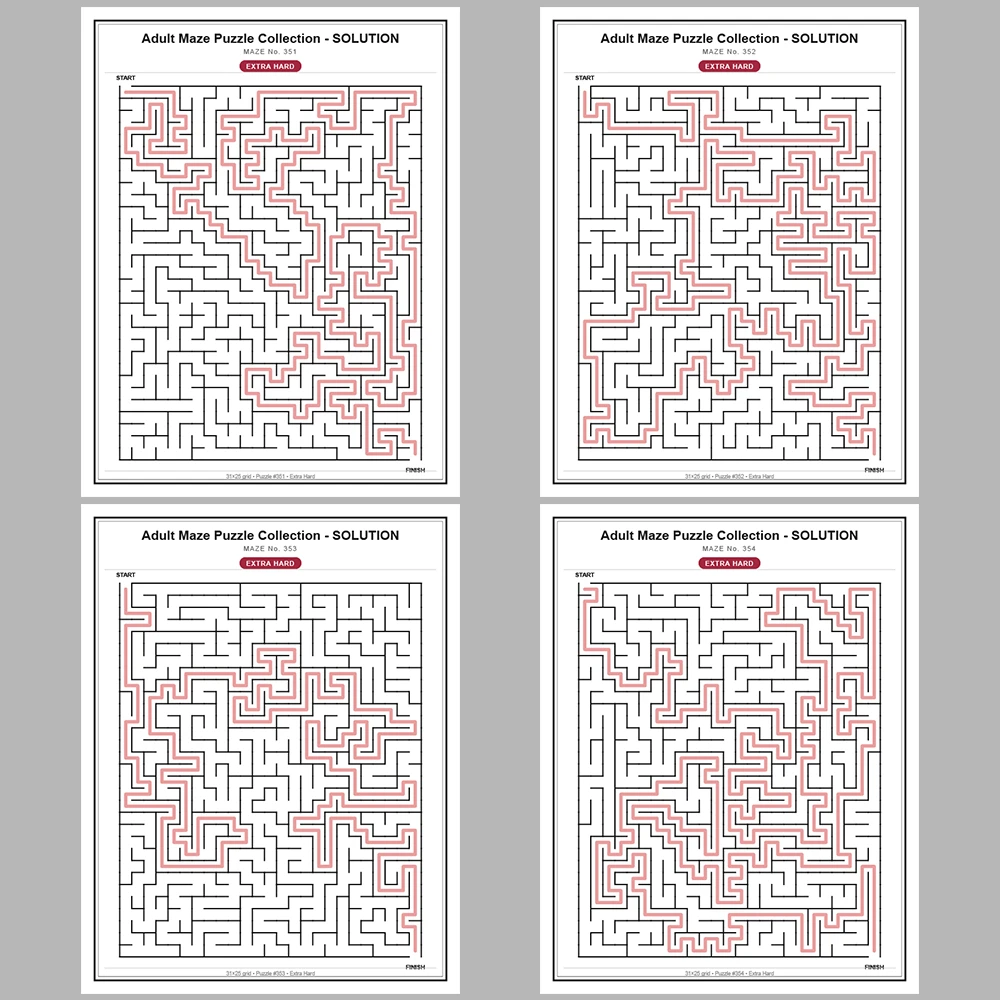 Maze Puzzle Extra Hard 50 Pages of Puzzles – Vol. 8