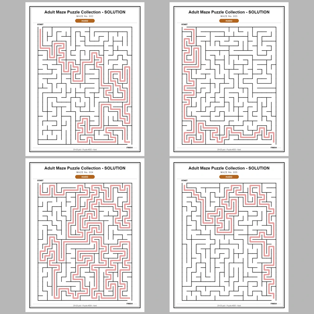 Maze Puzzle Hard 50 Pages of Puzzles – Vol. 1