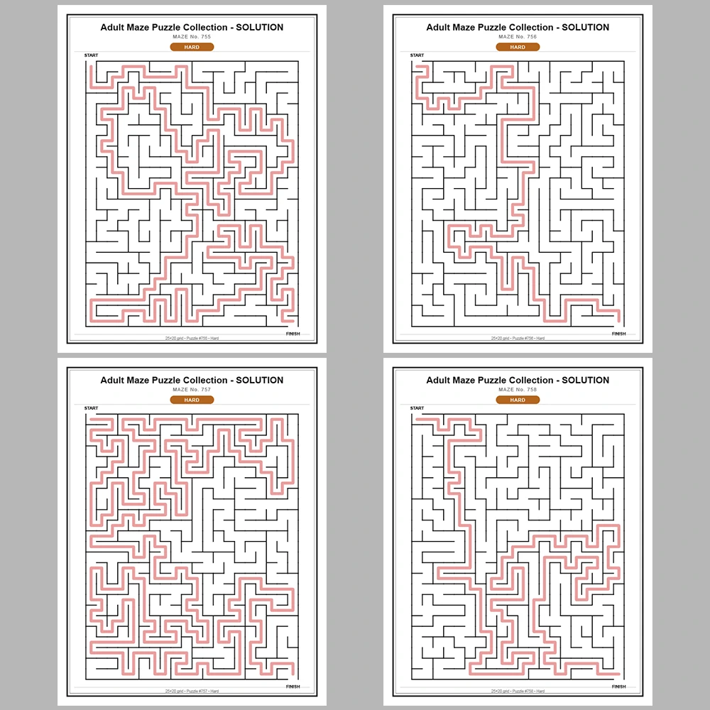 Maze Puzzle Hard 50 Pages of Puzzles – Vol. 16