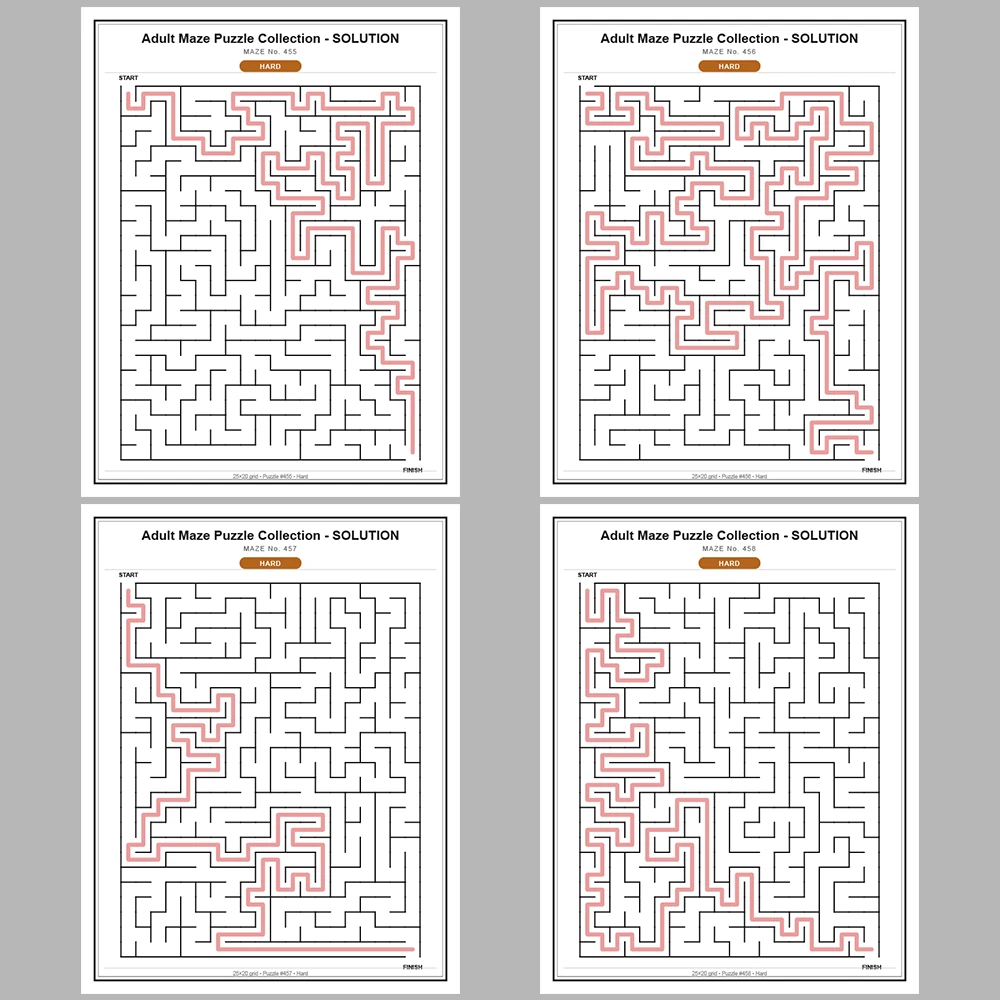 Maze Puzzle Hard 50 Pages of Puzzles – Vol. 10
