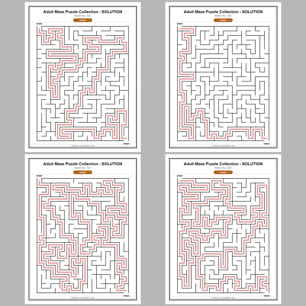 Maze Puzzle Hard 50 Pages of Puzzles – Vol. 12