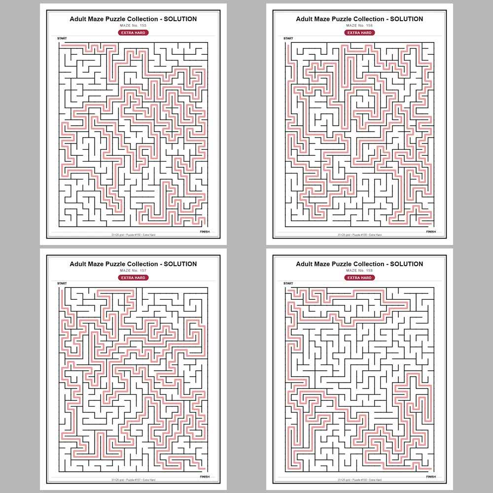 Maze Puzzle Extra Hard 50 Pages of Puzzles – Vol. 4
