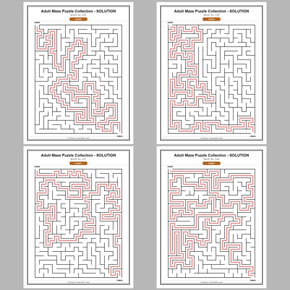 Maze Puzzle Hard 50 Pages of Puzzles – Vol. 14