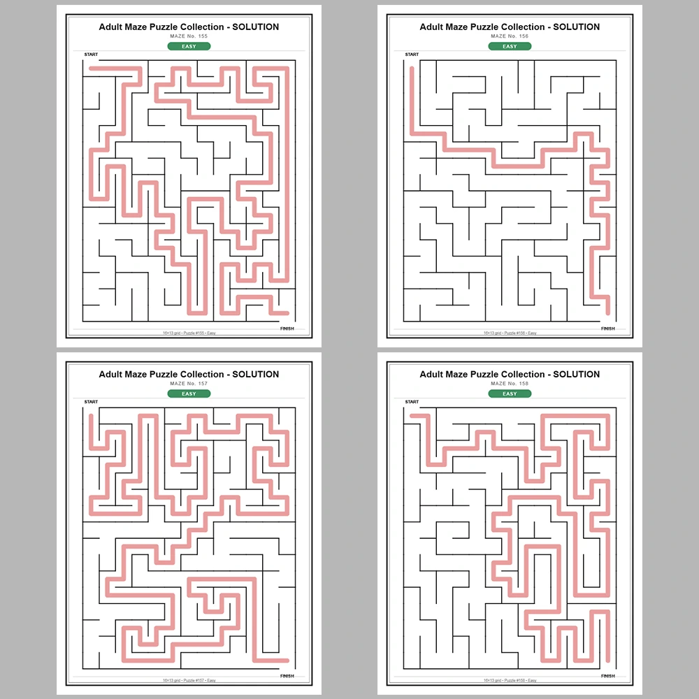 Maze Puzzle Easy 50 Pages of Puzzles – Vol. 4
