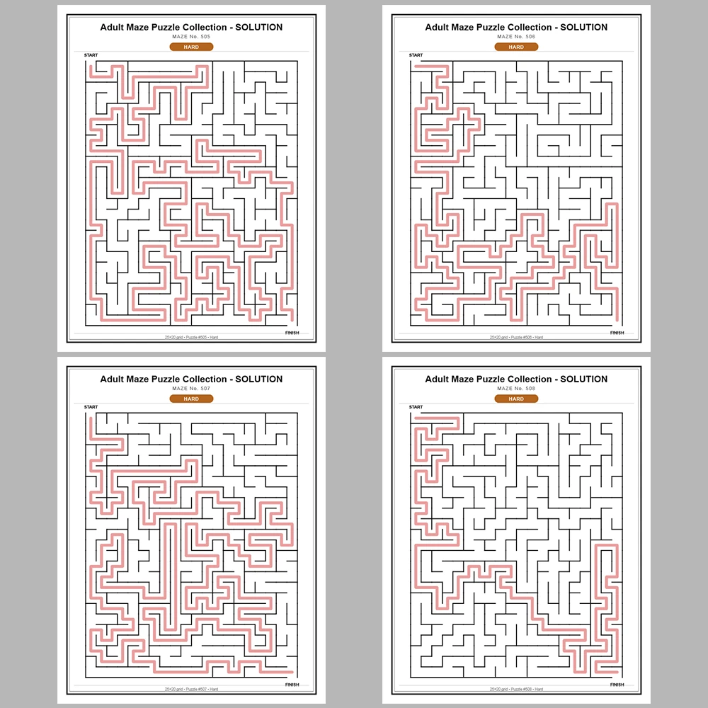 Maze Puzzle Hard 50 Pages of Puzzles – Vol. 11